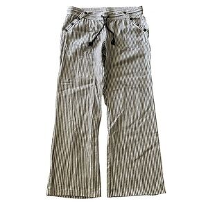 Rewind The Lounge Act Black & White Striped wide leg nautical pants